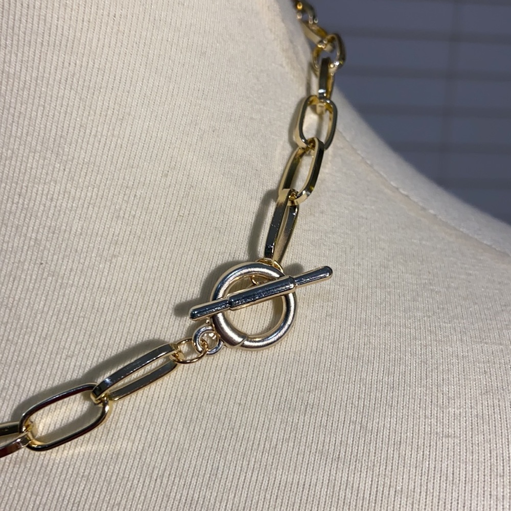 🔴 5/$20 gold paperclip chain link necklace NEW - Picture 4 of 5